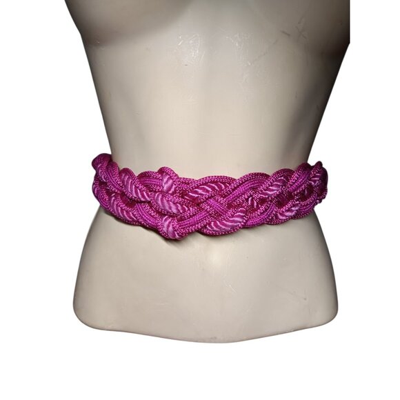 VTG Stretchy Hot Pink Braided Cinch Belt 30-32\